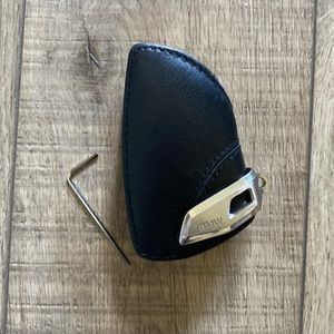 BMW leather and stainless steel key case